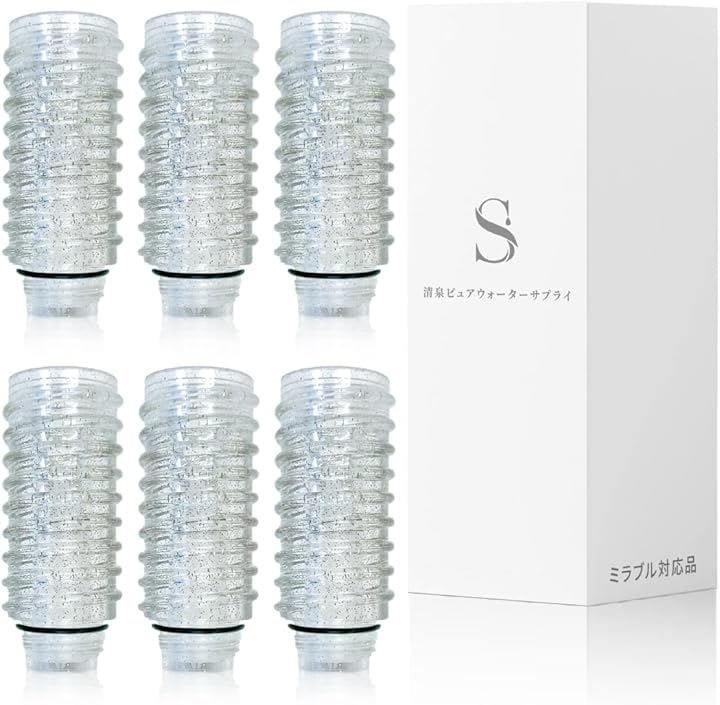 互換品 ミラブル対応 カートリッジ シャワーヘッド用 浄水カートリッジ ミラブルプラスのトルネードスティックに対応 塩素除去 6本セット (透明)