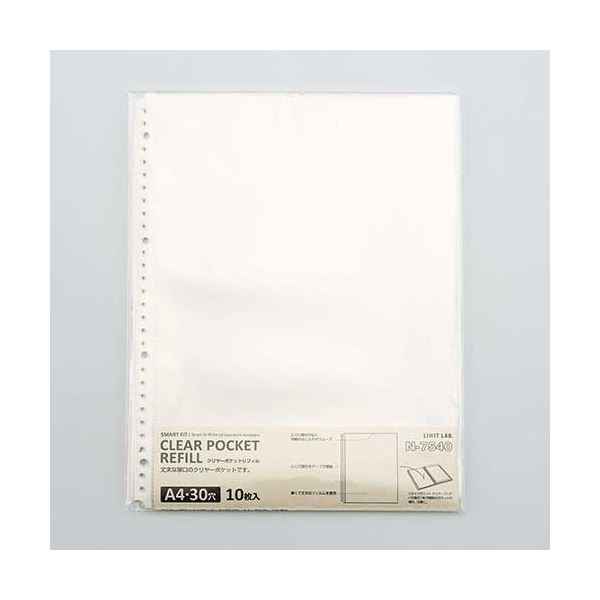 (まとめ) クリヤーポケットリフィル N-7540 A4S 10枚 (×10セット)