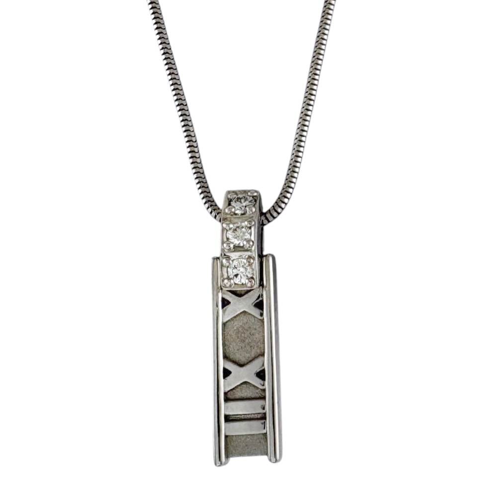 ティファニー アトラスバー ネックレス 18金 K18ホワイトゴールド ダイヤモンド TIFFANY&Co. 中古 美品