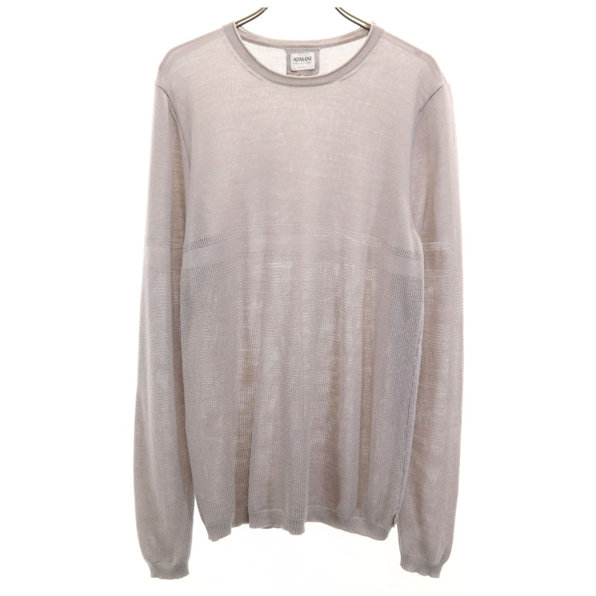 イタリア製 長袖 セーター 48 グレー COLLEZIONI ニット メンズ 古着