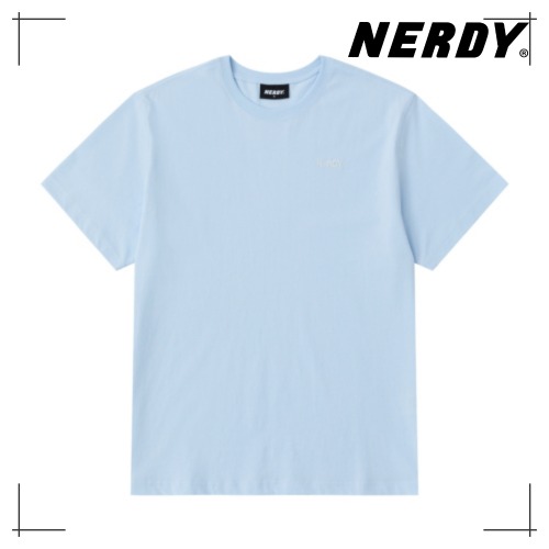 NERDY 公式正規品 ブランク スモールロゴ 半袖 Tシャツ (White/Black/Cream/Sky Blue/Melon)