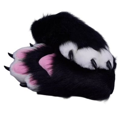 ケモノ 手袋　きぐるみ　fursuit 手袋 Qoo10] 着ぐるみ ケモノ 手袋 黒 フリーサイズ