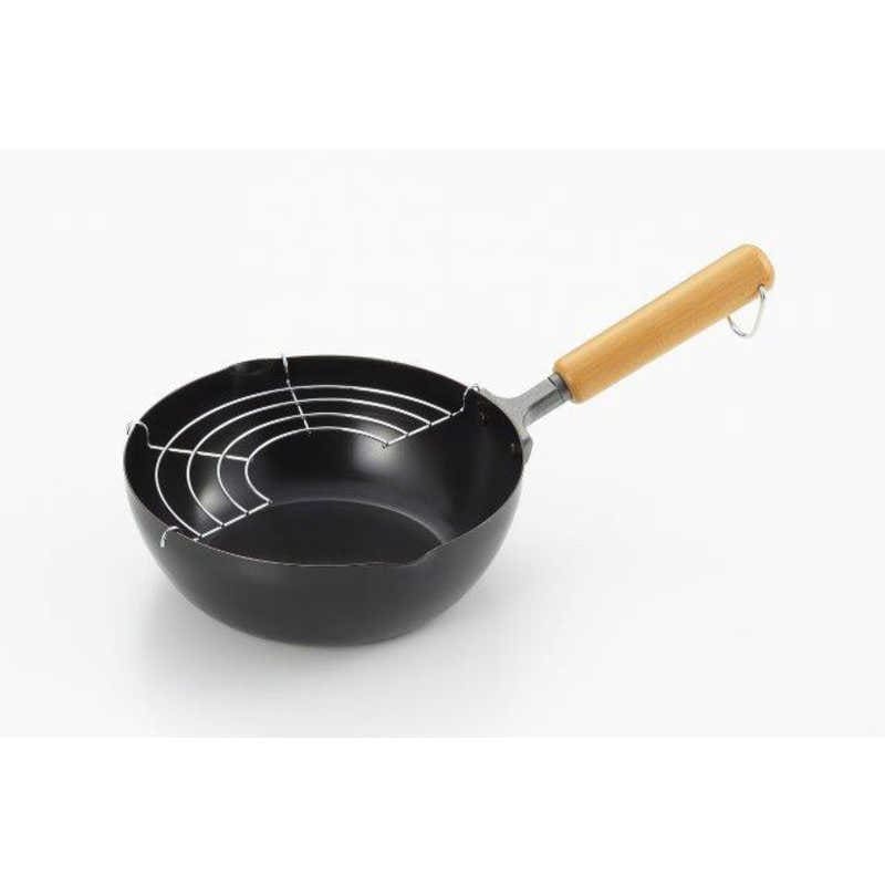 ヨシカワ　NEWグルメパワー木柄いため兼用天ぷら鍋20cm　SJ3169