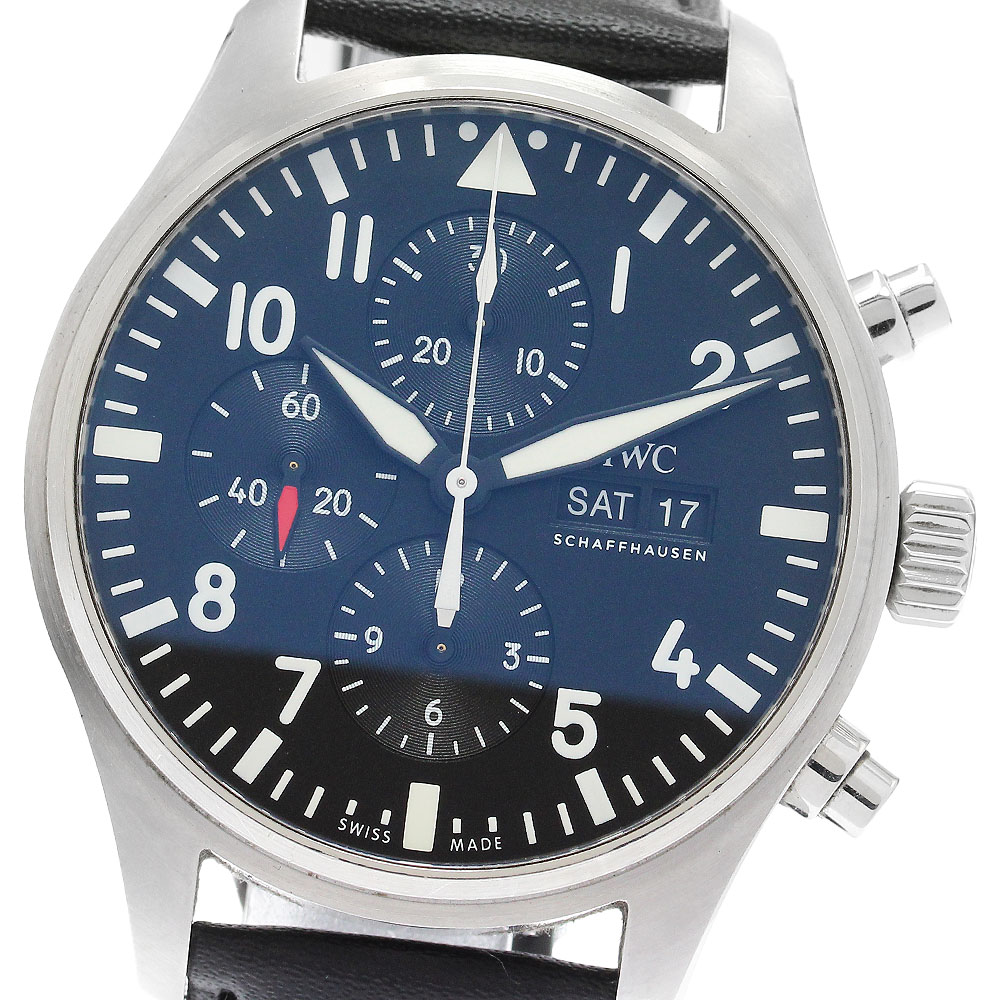 IWC SCHAFFHAUSEN IW377709 パイロットウォッチ デイデイト クロノグラフ 自動巻き メンズ _887926【中古】