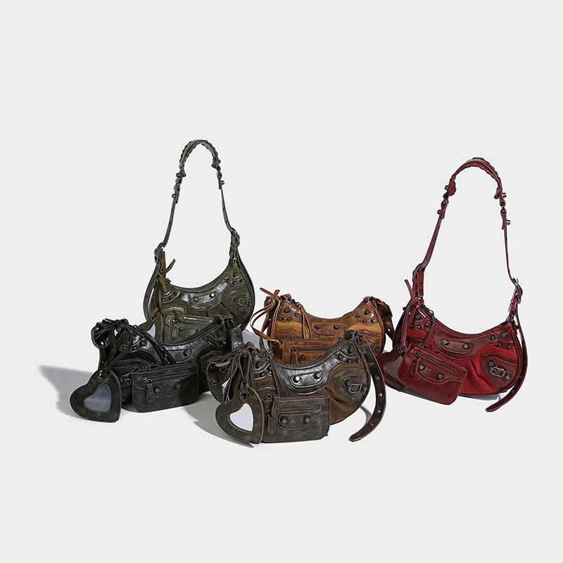 三日月バッグ女性は旧柳丁三合一斜め掛け機関車バッグ女性脇バッグ鞍バッグを作る