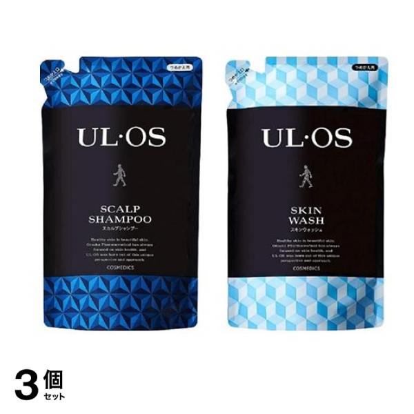 UL・OS(ウル・オス) 薬用スカルプシャンプー 詰め替え用 420mL &薬用スキンウォッシュ 詰め替え用 420mL 3個セット