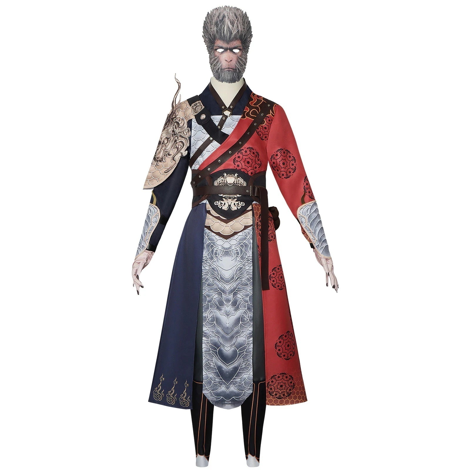 黒神話悟空cos服子供斉天大聖悟空紅白型コスプレ服