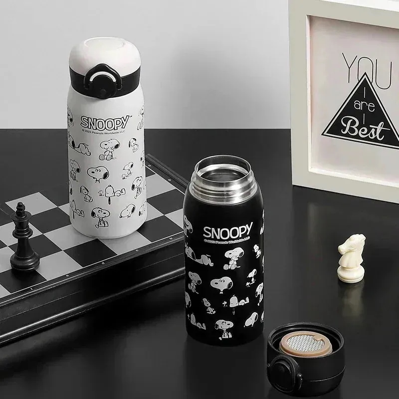 サンリオ【3日出荷】スヌーピー漫画ポップアップ蓋魔法瓶マグカップ男性と女性の便利なカップとティードレイン学生マグカップ