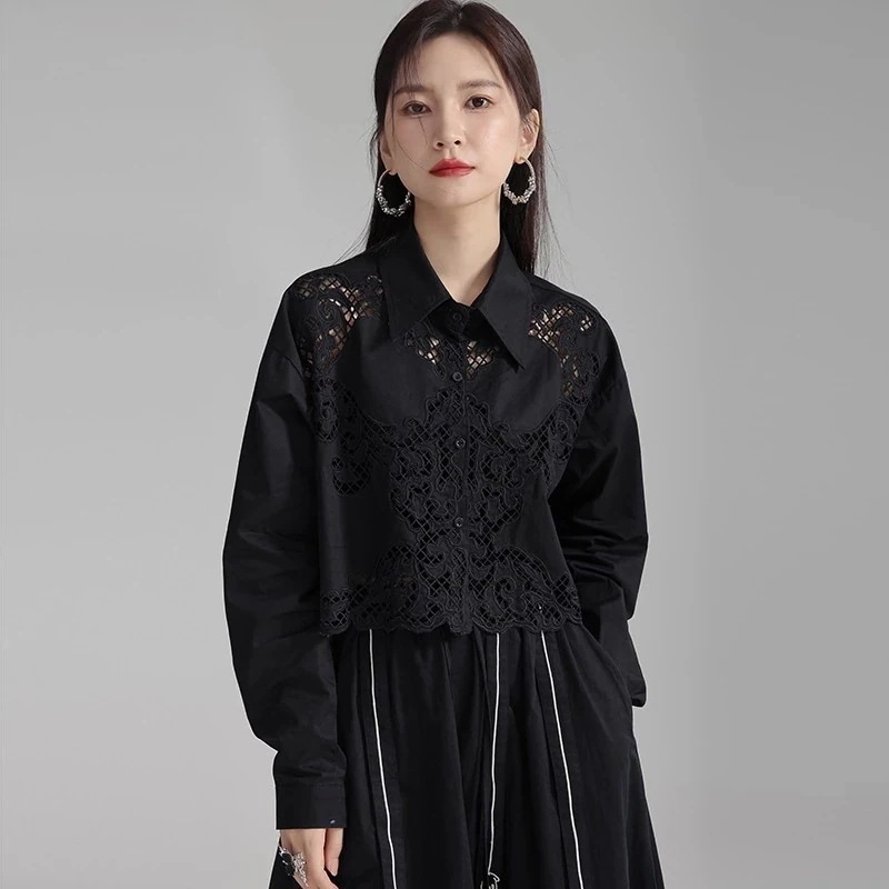 春 新作 透かし彫り ブラウス レディース ショット丈 エレガント トップスuvカット カーディガン