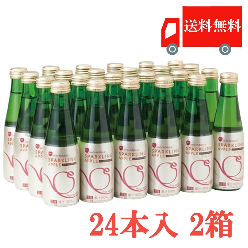 青森県 りんごジュース シャイニー スパークリング アップル スタンダード 200ml 48本