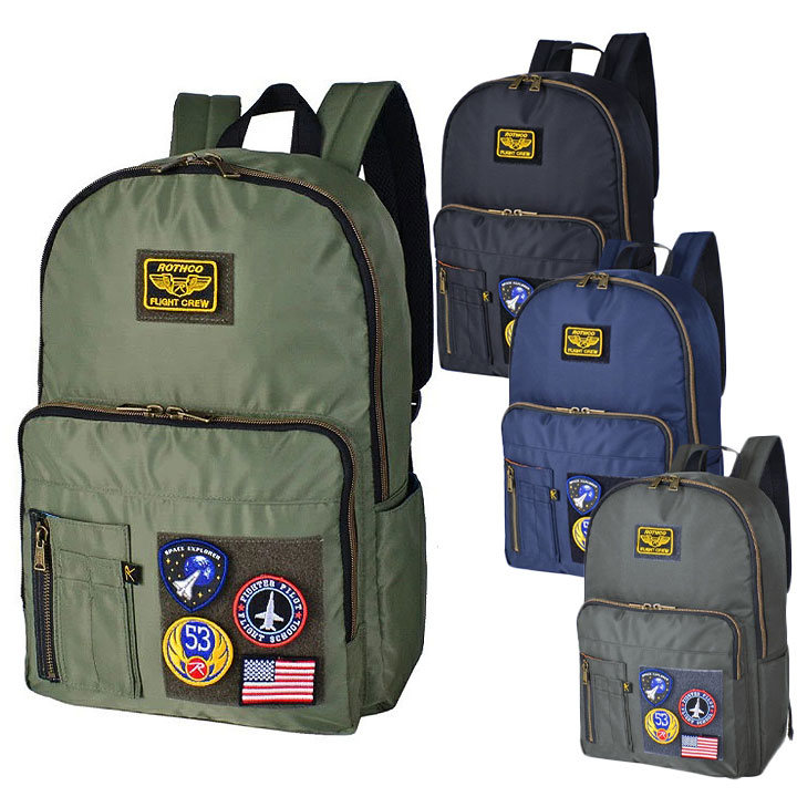ROTHCO ロスコ はっ水 バックパック メンズ レディース オリーブ 黒 紺 グレー リュック バッグ 軽量 A4 大容量 MA-1 ナイロン リュックサック