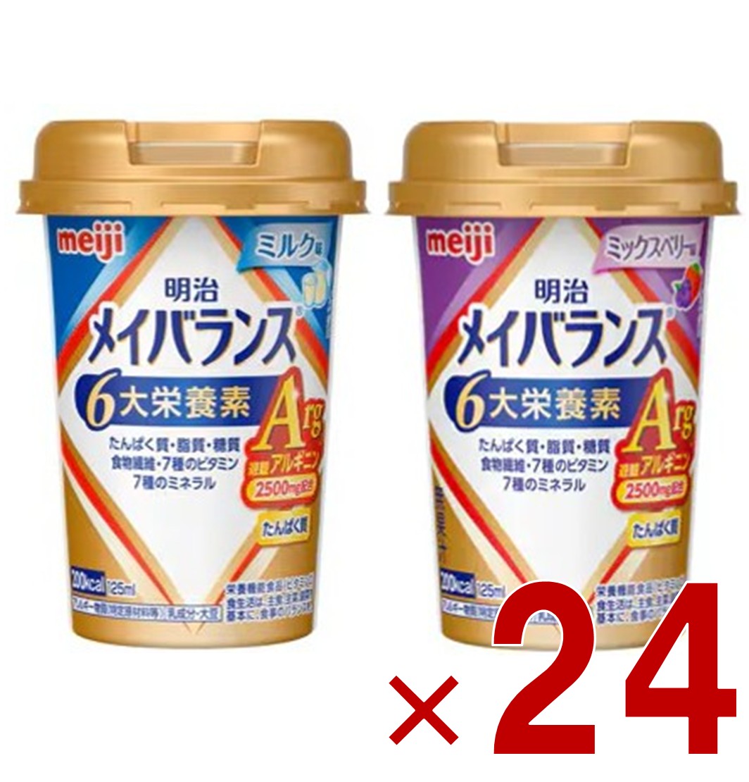 明治 メイバランスArg Mini カップ 2種 アソート セット 125ml 栄養 食品 タンパク質 各24個