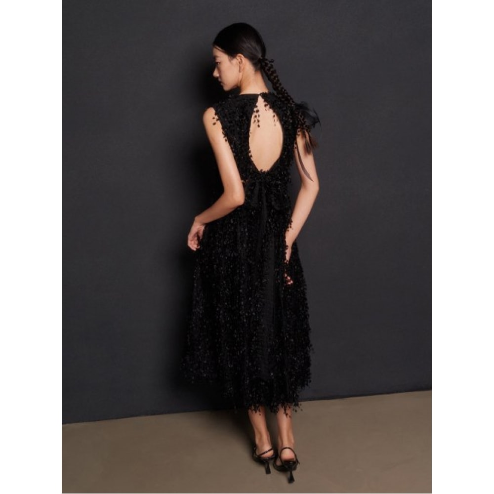 GANISONG (GANISONG) ブライダルスノーフラワードレス_ブラック