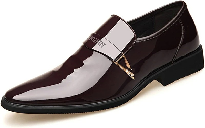 ビジネスシューズ ドレスシューズ メンズ スリッポン おしゃれ 大きいサイズ 通気 軽い 歩きやすい 脚長 エナメル ポインテッドトゥ コンフォート ドレス用 黒 茶 スーツ用 タキシード