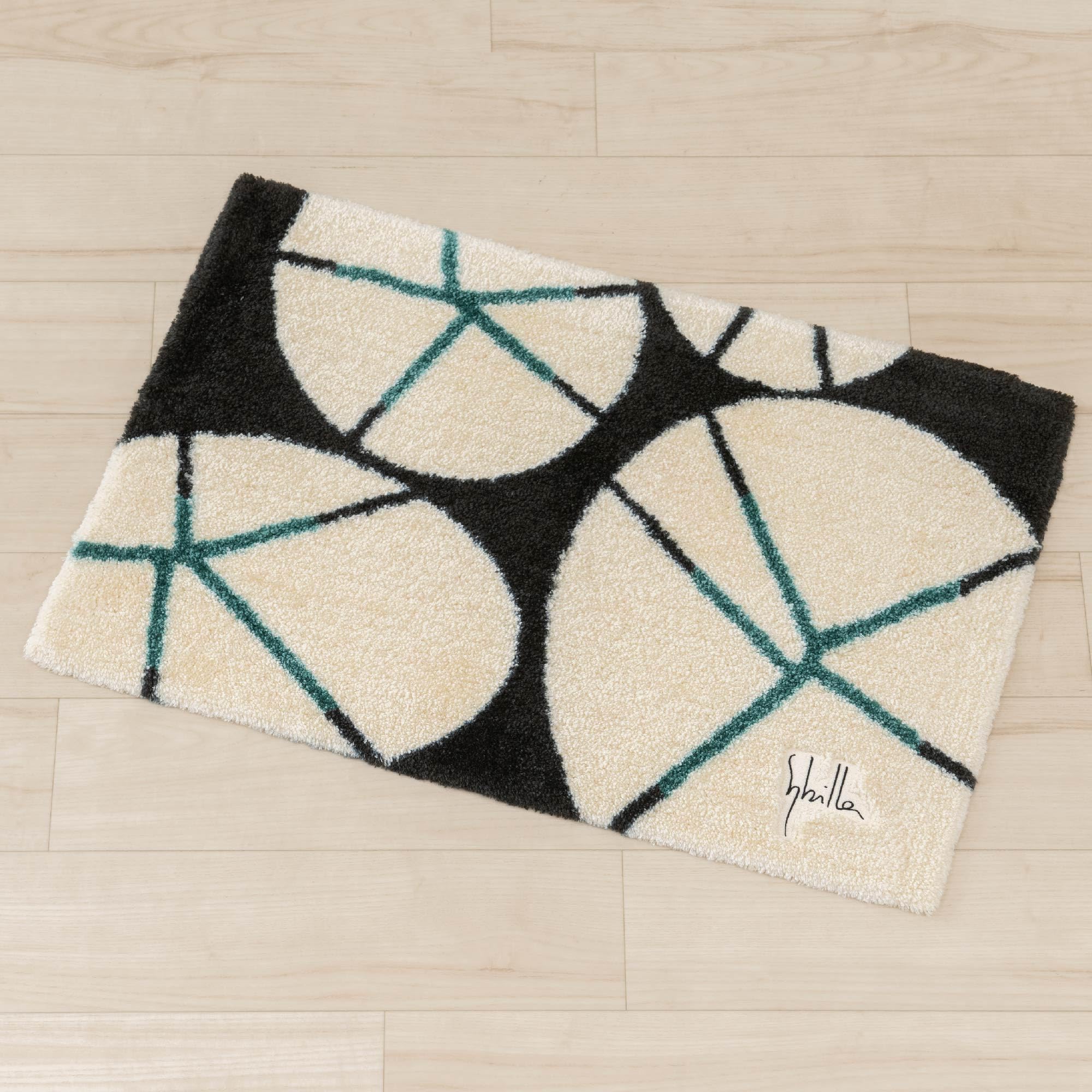 sybilla プレサ バスマット 約45×70cm ブラック シビラ おしゃれ 滑りにくい センコー 31526