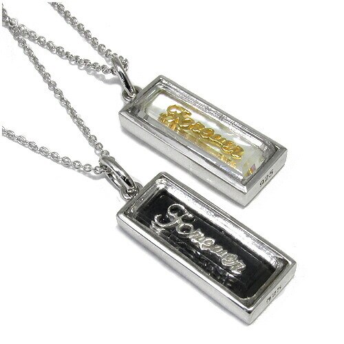 entiere マザーオブパール オニキス シルバー メッセージ ペアネックレス 925