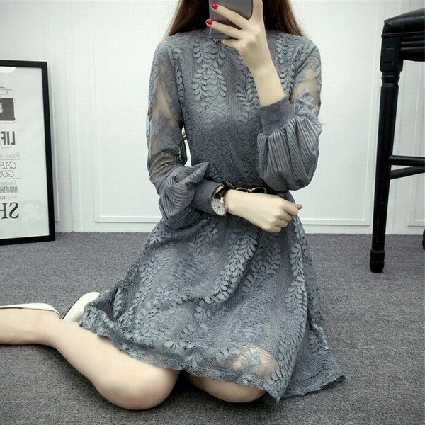 総レース シースルー フレア パーティードレス 結婚式 お呼ばれ 大きいサイズ