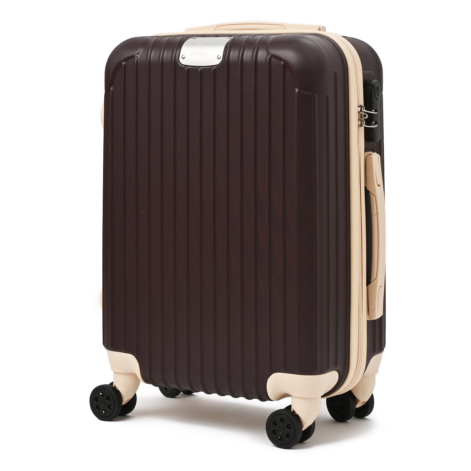 [ＲＲｉｋｏｐｉｎ] Rikopin(リコピン) スーツケース 機内持ち込み 大型 キャリーケース キャリーバッグ ダイヤルロック式 超軽量 かわいい ファスナータイプ【Sサイズ/チョコブラウン】