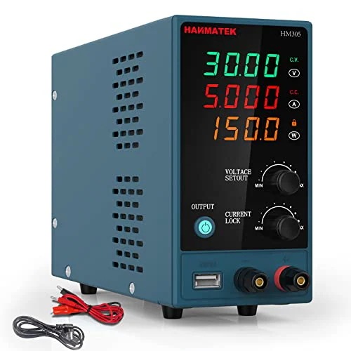 HANMATEK スイッチング電源 可変直流安定化電源 DC電源（0-30 V 0-5 A） 電圧＆
