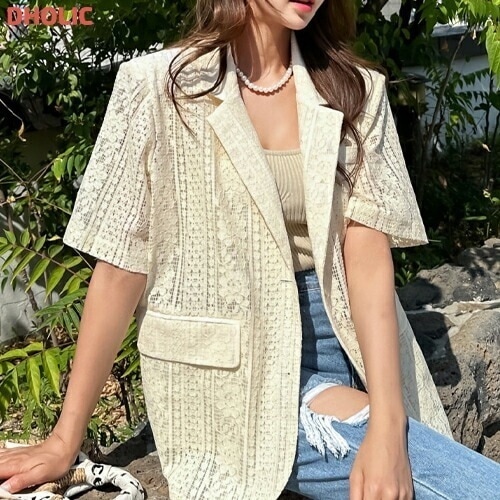 [メガ割りSALE]シースルーカラー長袖ジャケット