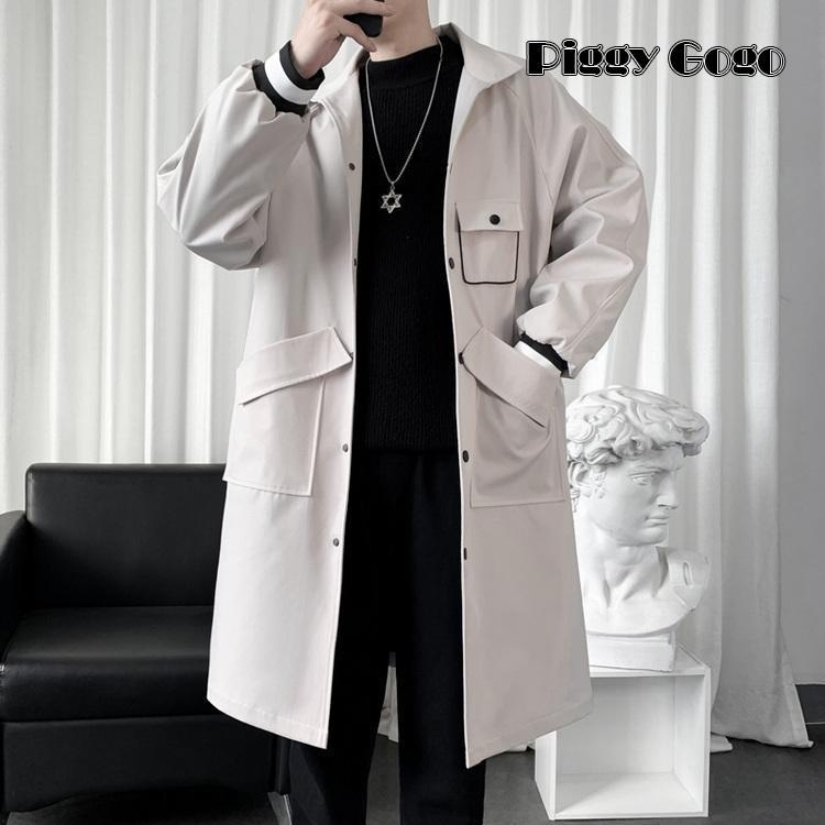 冬の特恵スプリングコート メンズ コート ジャケット アウター ステンカラーコート ロング丈 リブ袖口 防風防寒