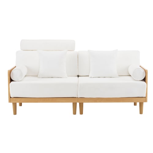 ソファ 3人掛け ヘッドレスト付き 木フレーム コンパクト 幅170cm 北欧 ファブリック 伸縮性 ハイバック おしゃれ 新入荷