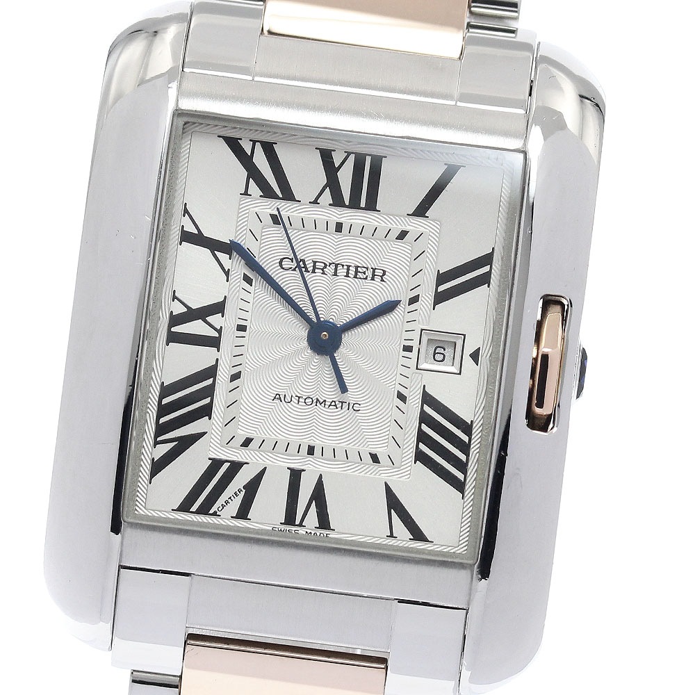 カルティエ CARTIER W5310037 タンクアングレーズLM デイト 自動巻き メンズ 良品 _808730【中古】