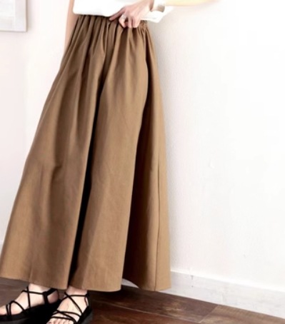 ボトムス デート モテアイテム フレアスカート ロング丈 Aライン コットン 大人可愛い きれいめ 上品 おしゃれ かっこいい 大人可愛い ラブリー キュート ガーリー クール モード系 セクシー