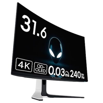 他サイト： Dell AW3225QF 32インチ 曲面 有機EL Alienware ゲーミングモニター(3年間無輝点交換保証/4K/QD-OLED/1700R曲面/DP1.4×1,HDMI×2/DCI-P3の商品画像