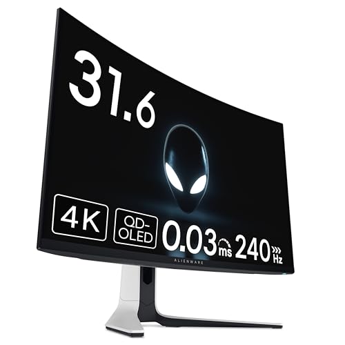 Dell AW3225QF 32インチ 曲面 有機EL Alienware ゲーミングモニター(3年間無輝点交換保証/4K/QD-OLED/1700R曲面/DP1.4×1,HDMI×2/DCI-P3