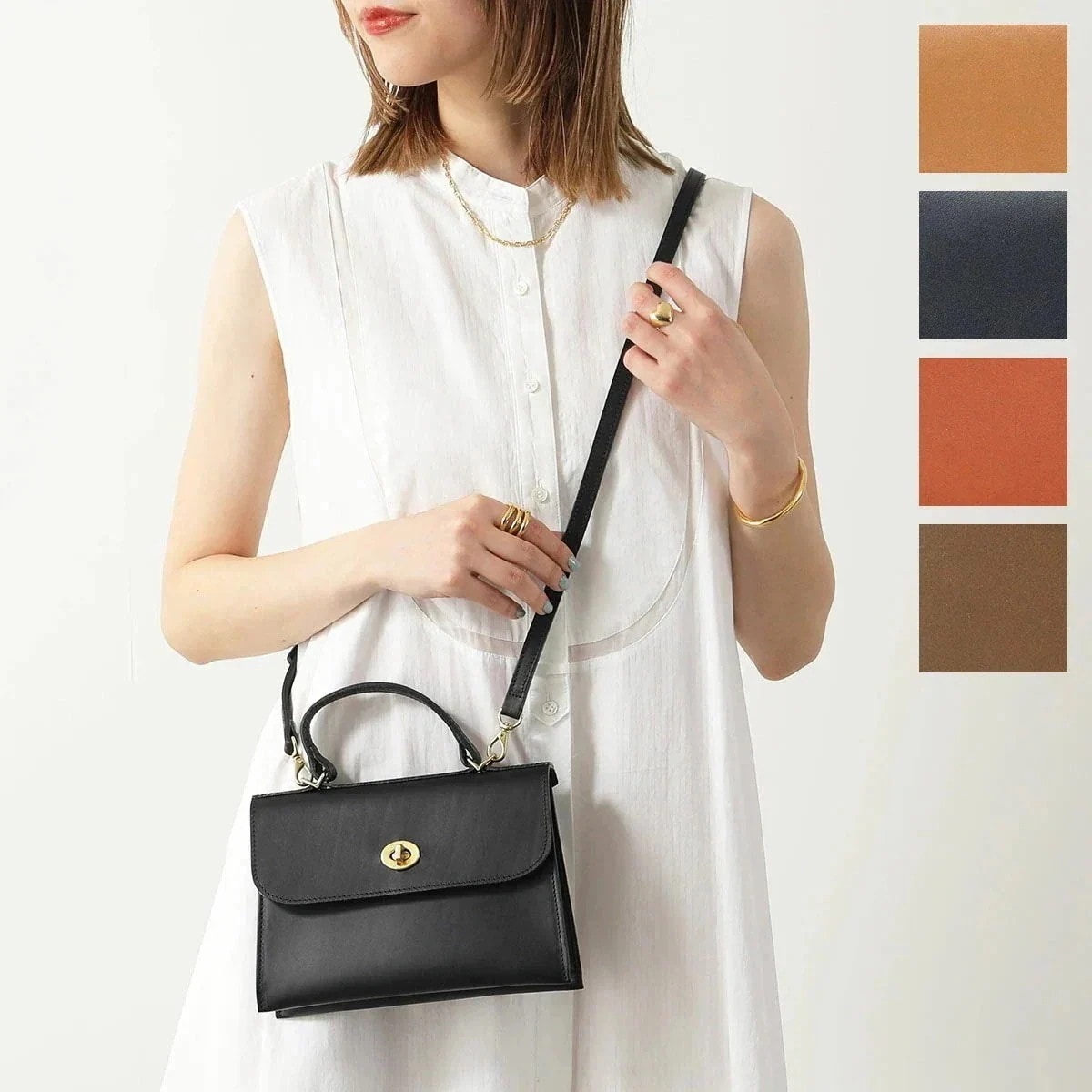 Mimi Berry ミミベリー ショルダーバッグ Mini Hebe レディース ハンドバッグ ベジタンレザー エンボスロゴ 鞄 カラー6色 【mega】