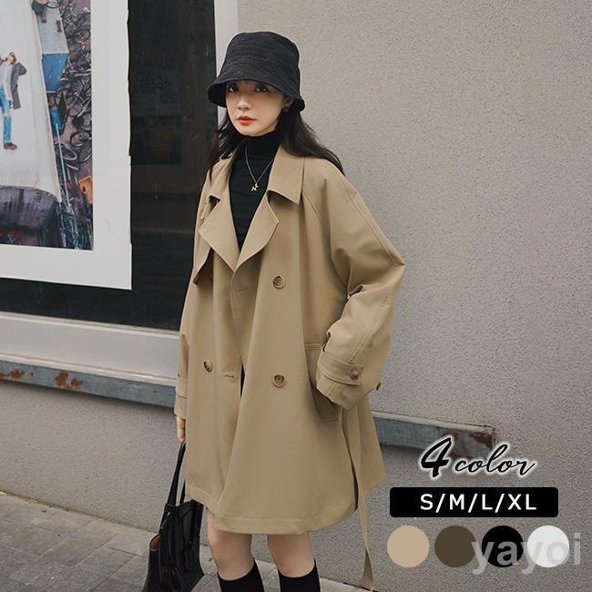 新発売限定割!引!トレンチコートレディース50代 40代2023 春秋ロング 大きいサイズ ショート 無地 アウター シンプル