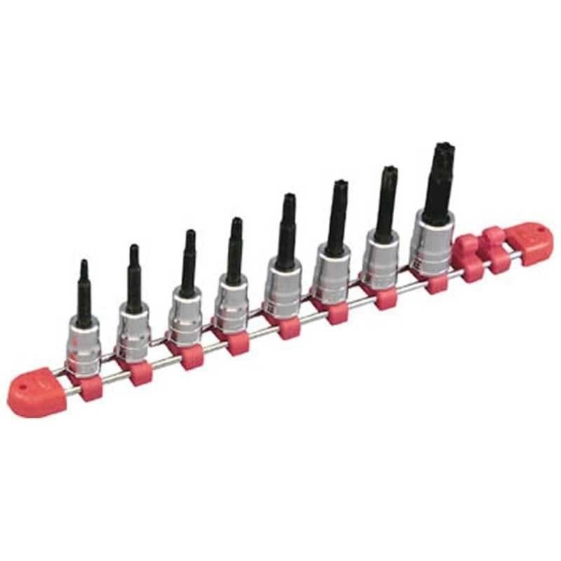 KTC　9.5sq.ショートT型いじり止めトルクスビットソケットセット[8コ組]　TBT3S08TH