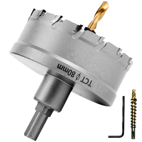 【DIYのプロ推薦】 超硬 ステンレス ホールソー 穴あけ 電動ドリル ホルソー ホールカッター ShopXJ (1, 80ｍｍ)