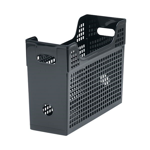 （まとめ） TANOSEE メッシュボックスA4ヨコ 背幅123mm 黒 1個 [x30セット]