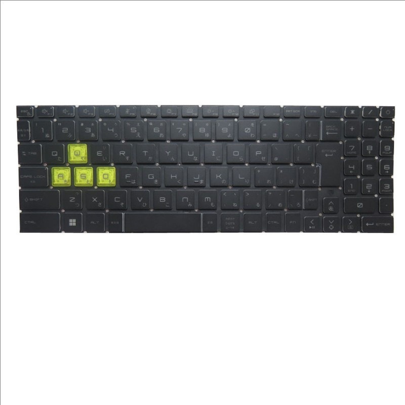 バックライトキーボードなしの限定版 互換 MSI Sword 15 A13VE A13VF A13VG 日語 JP ブラック
