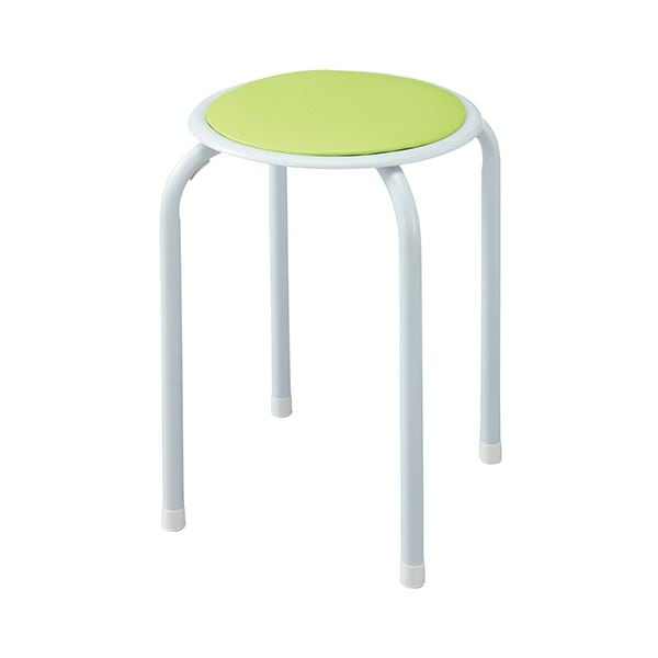 （まとめ）不二貿易 ラウンドスツール FB-01/10 ライトグリーン 14073 1脚 [x3]