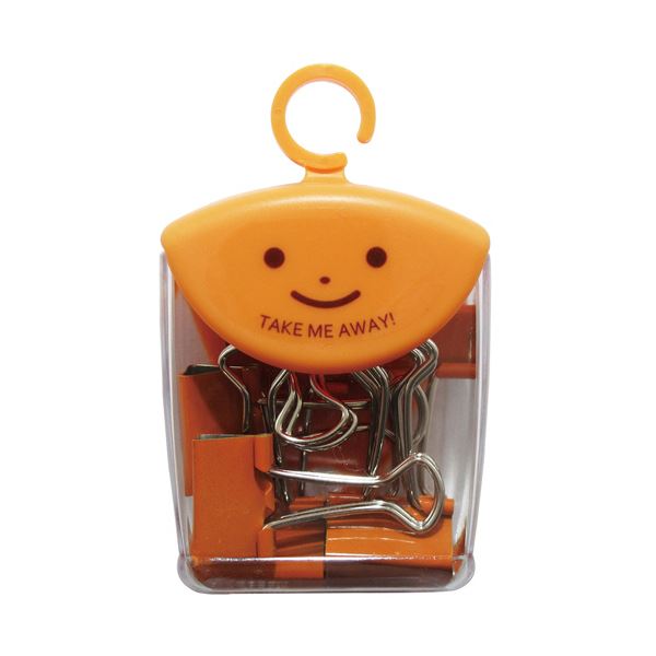 （まとめ）ミツヤ ツレテッテ ダブルクリップ口幅19mm パステルオレンジ （40個）[x3]