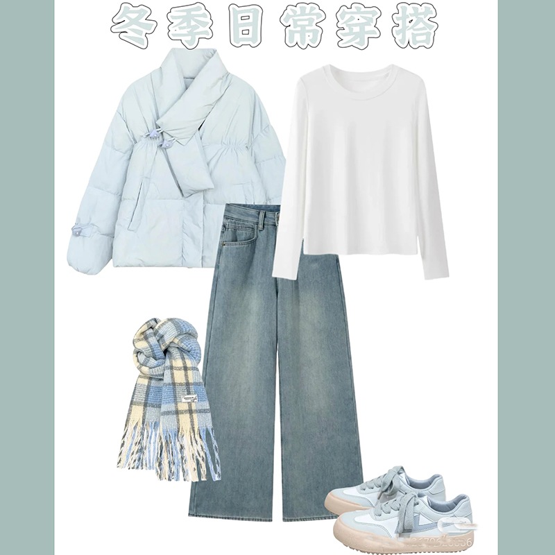 今年の冬の新作ファッションは人気があり美しい女性の年齢を軽減する青い綿ジャケットツーピーススーツの完全なセット