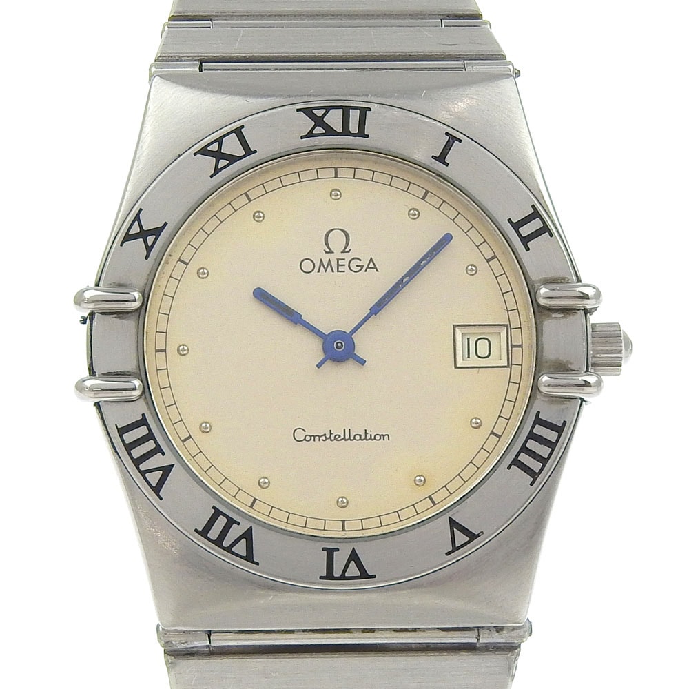 コンステレーション デイト 1510.30 腕時計 ステンレススチール クオーツ アナログ表示 メンズ ベージュ文字盤 中古品