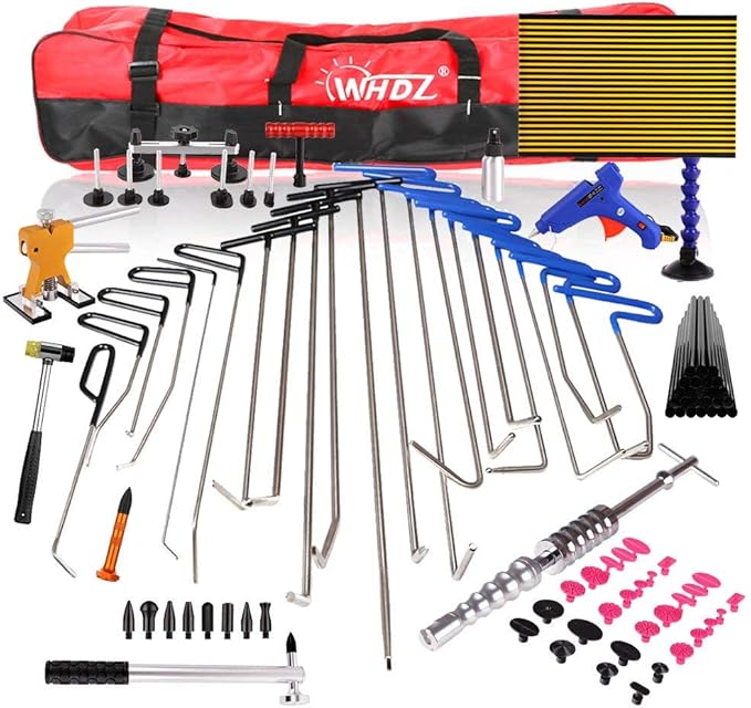 WHDZ 車 デントリペア ツール セット 車の凹修復の工具セット 凹み直し バキュームリフター デント 押し出し工具 作業 板金道具 全キット デントツールセット (ABC1)