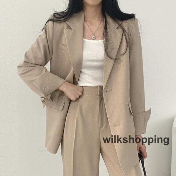 上下 テーラード パンツ ワイドパンツ セット かっこいい セットアップ ボ レディース トップス スーツ パンツスーツ 長袖アウタートレンチコート