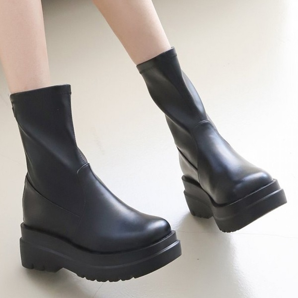 (Ninas Paris) 韓国製スパンミドルチャンキーシューズ