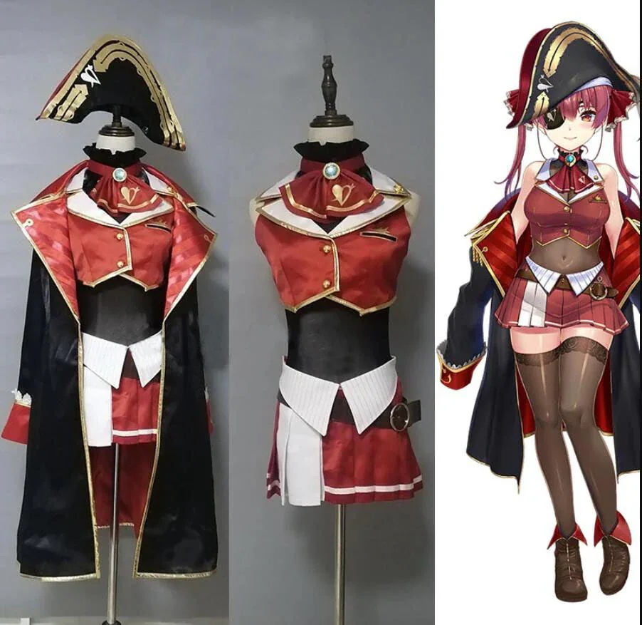 VTuber バーチャルライバー 宝鐘マリン コスプレ コスチューム かつら ハロウィン ステージ服 舞台 クリスマス イベント 変身 仮装 変装 制服 大人用