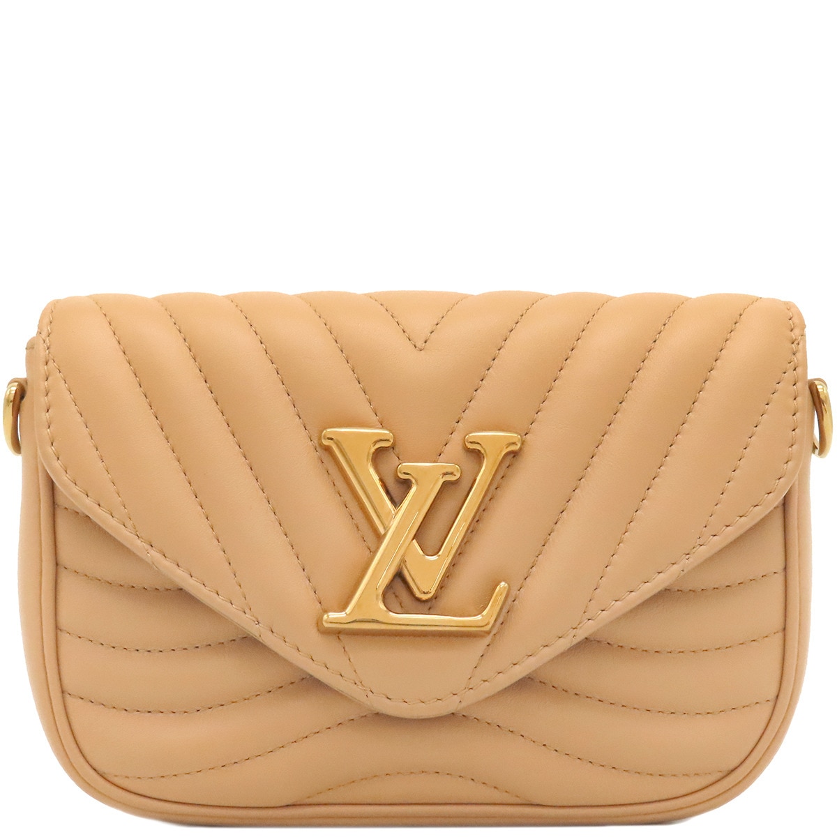 ルイヴィトン LOUIS VUITTON ショルダーバッグ ニューウェーブ ミュルティ ポシェット カーフスキン アリゾナベージュ ゴールド金具 LVロゴ M58941【中古】