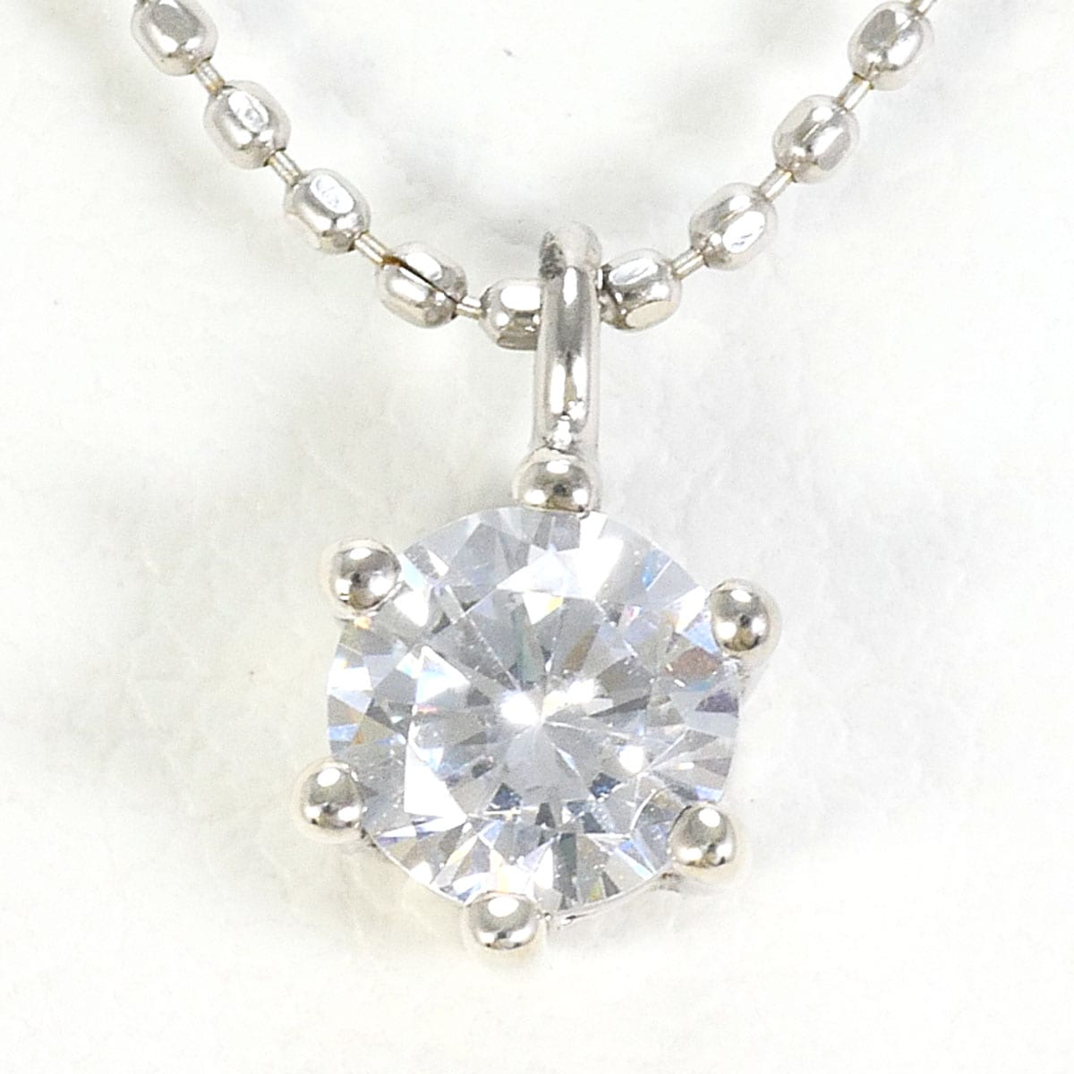 シルバー K18 18金 WG ホワイトゴールド ネックレス ジルコニア 総重量約1.8g 約45cm 中古