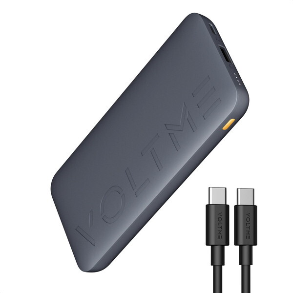VOLTME B3024BU ディープブルー ハイパーコア 20K 出力22.5W USB-C + USB-A 20000mAh 薄型 超大容量 モバイルバッテリー ケーブル付属 (PSE適合)
