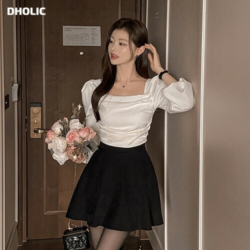 ギャザースクエアネックパフブラウス・p685996