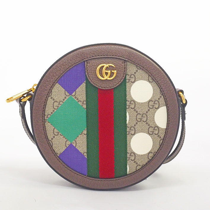 【美品】グッチ GG ラウンド ダイヤ ドット GGスプリーム レディース 【ショルダーバッグ】