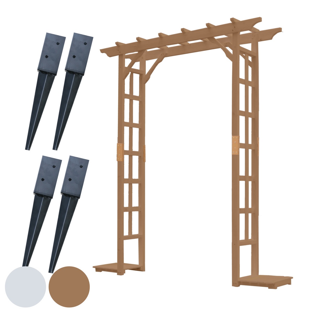 アーチ 天然木パーゴラアーチ金具セット セット パーゴラ ガーデンアーチ 門 子供 外 木製アーチ おしゃれ かわいい バルコニーアーチ ガーデニング 目隠し ウッドデッキ 庭 屋外 玄関